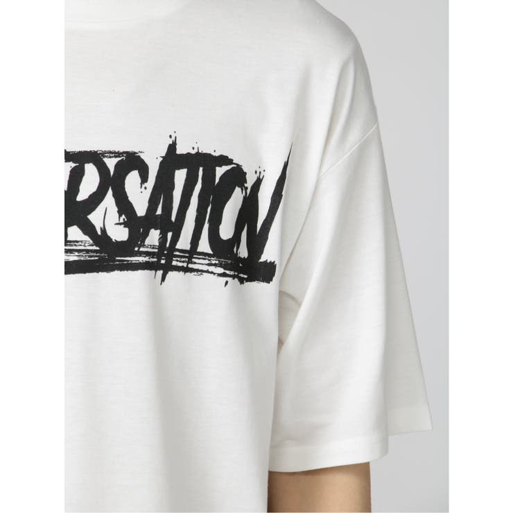 英字ロゴ クルーネック ルーズ半袖Tシャツ | TAKA-Q MEN | 詳細画像22 