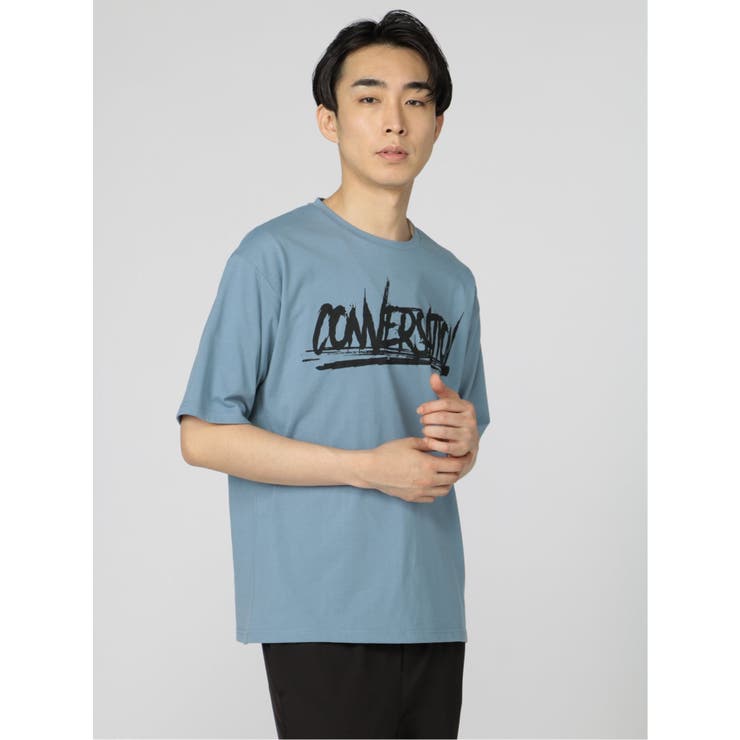 英字ロゴ クルーネック ルーズ半袖Tシャツ | TAKA-Q MEN | 詳細画像29 
