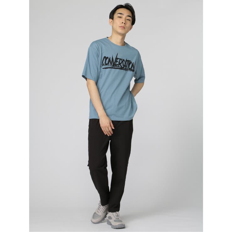 英字ロゴ クルーネック ルーズ半袖Tシャツ | TAKA-Q MEN | 詳細画像36 