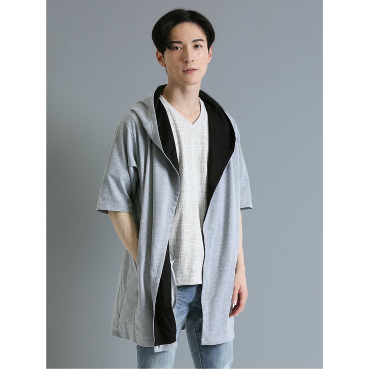 5分袖 トッパーカーディガン[品番：TKQJ0019031]｜TAKA-Q MEN