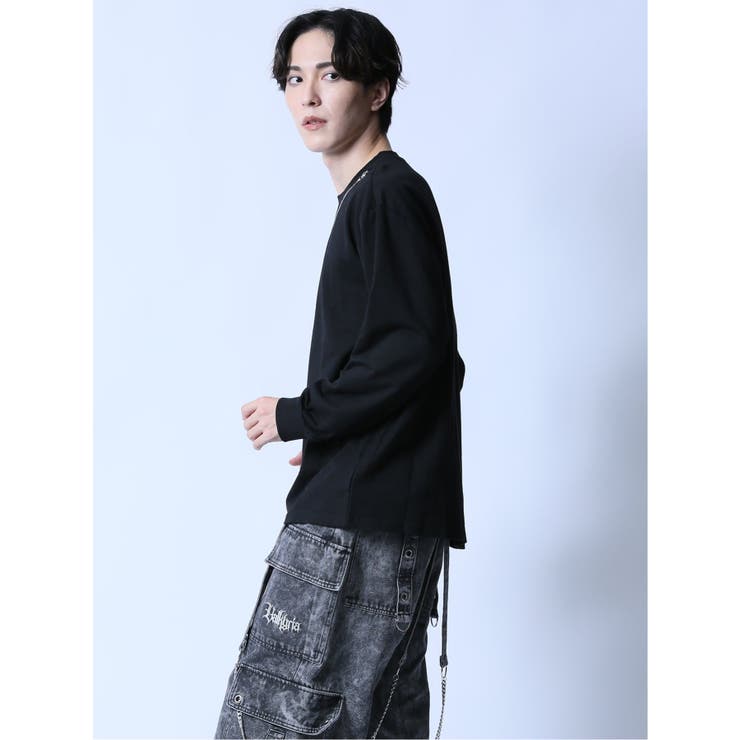 ネックレス付き クルーネック長袖Tシャツ[品番：TKQJ0024043