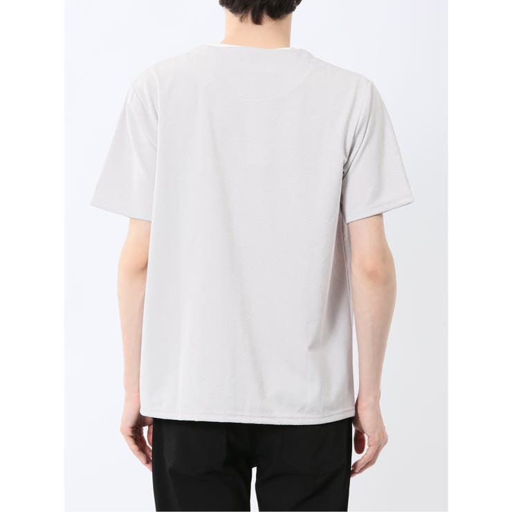 ヘリンボンジャガード キーネック半袖Tシャツ | TAKA-Q MEN | 詳細画像8 