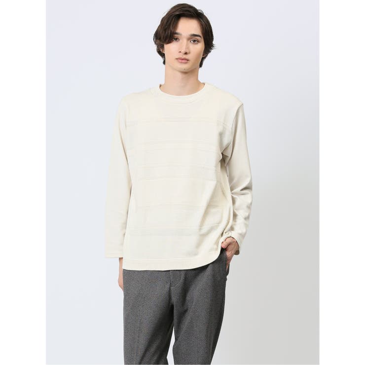 ハイブリッド クルーネック長袖Tシャツ | TAKA-Q MEN | 詳細画像1 