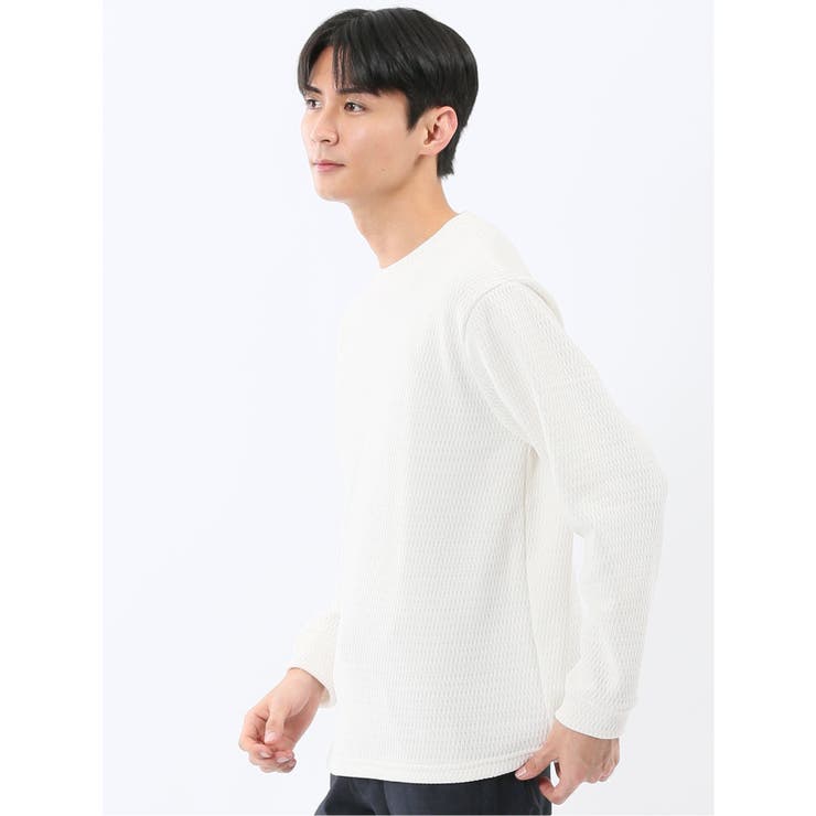 ストレッチ モールジャガード クルーネック長袖Tシャツ | TAKA-Q MEN | 詳細画像2 