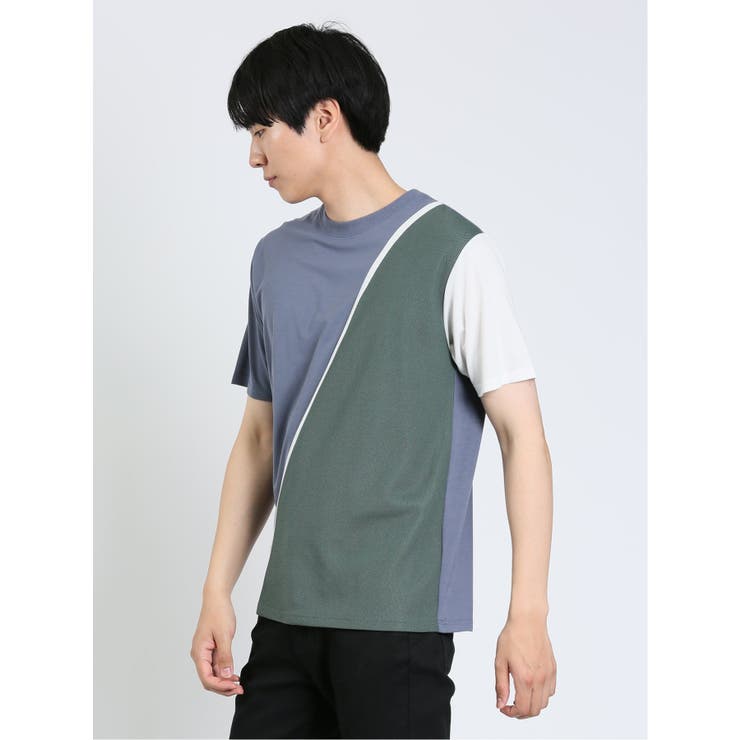 接触冷感 切替クルーネック半袖Tシャツ | TAKA-Q MEN | 詳細画像2 