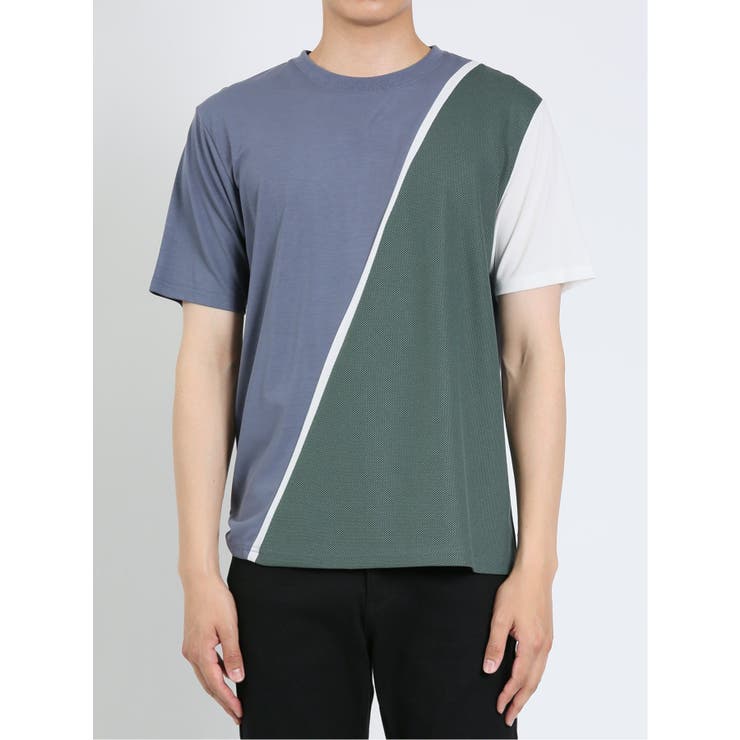 接触冷感 切替クルーネック半袖Tシャツ | TAKA-Q MEN | 詳細画像5 