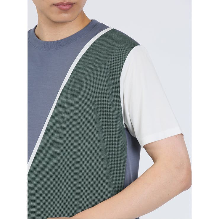 接触冷感 切替クルーネック半袖Tシャツ | TAKA-Q MEN | 詳細画像9 