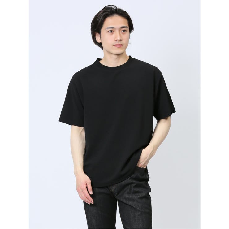 ふくれストライプ クルーネック半袖Tシャツ[品番：TKQJ0022149