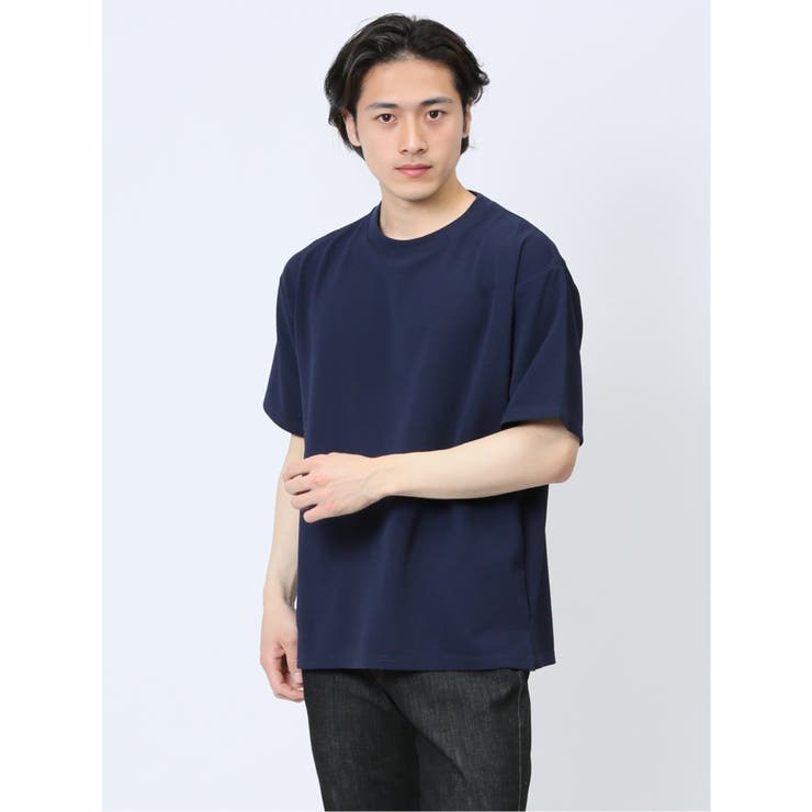 70青 | ふくれストライプ クルーネック半袖Tシャツ | TAKA-Q MEN