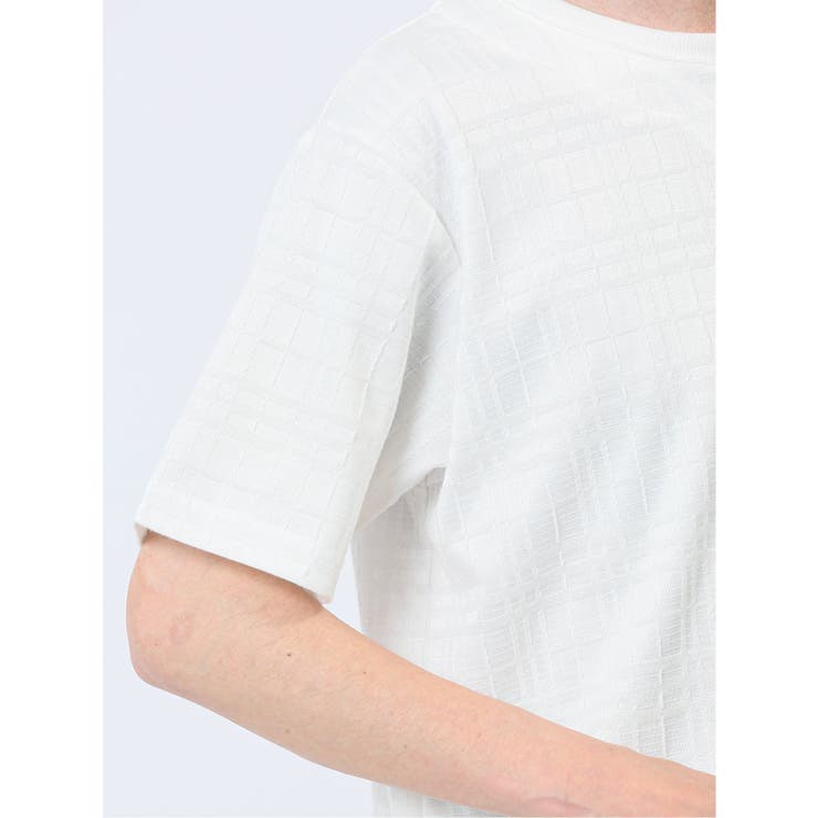 ふくれジャガード フェイクキーネック半袖Tシャツ | TAKA-Q MEN | 詳細画像23 