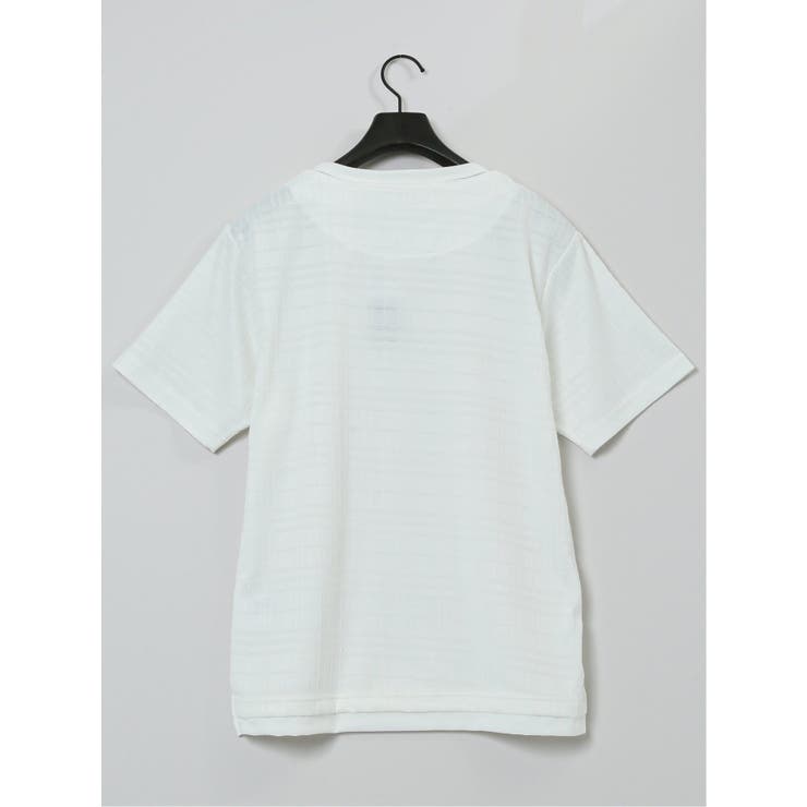 ふくれジャガード フェイクキーネック半袖Tシャツ | TAKA-Q MEN | 詳細画像25 