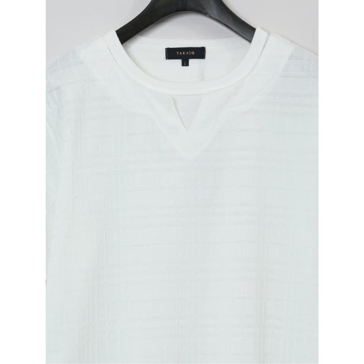 ふくれジャガード フェイクキーネック半袖Tシャツ | TAKA-Q MEN | 詳細画像26 