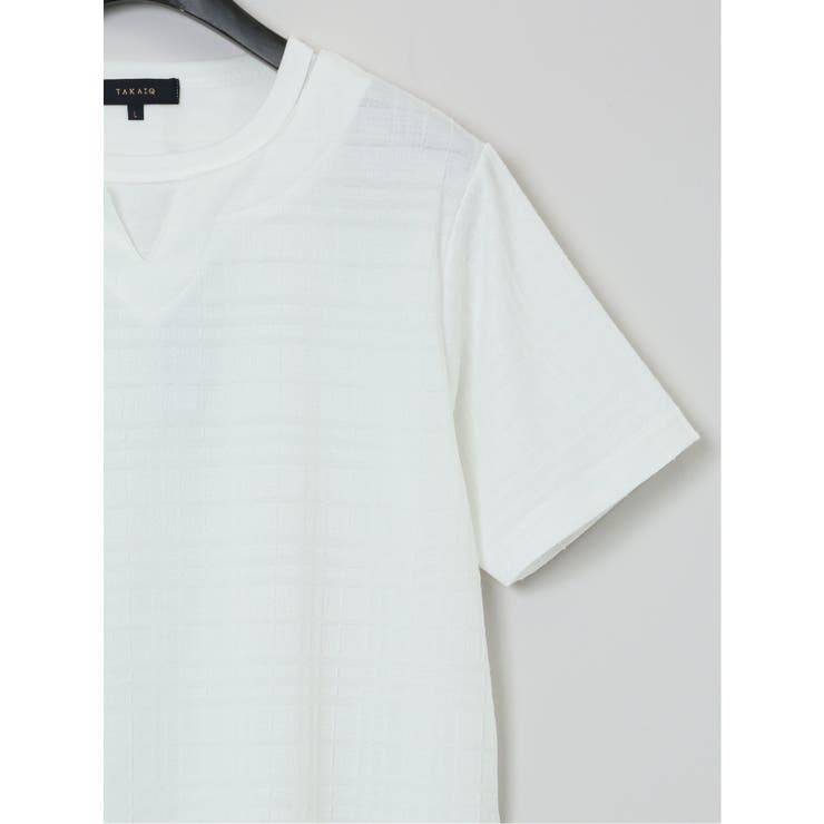ふくれジャガード フェイクキーネック半袖Tシャツ | TAKA-Q MEN | 詳細画像27 