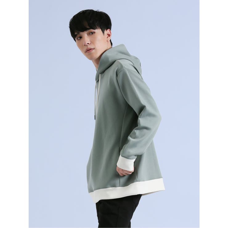 ダンボール リブ配色切替 長袖プルパーカー | TAKA-Q MEN | 詳細画像2 