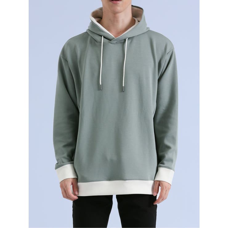 ダンボール リブ配色切替 長袖プルパーカー | TAKA-Q MEN | 詳細画像5 