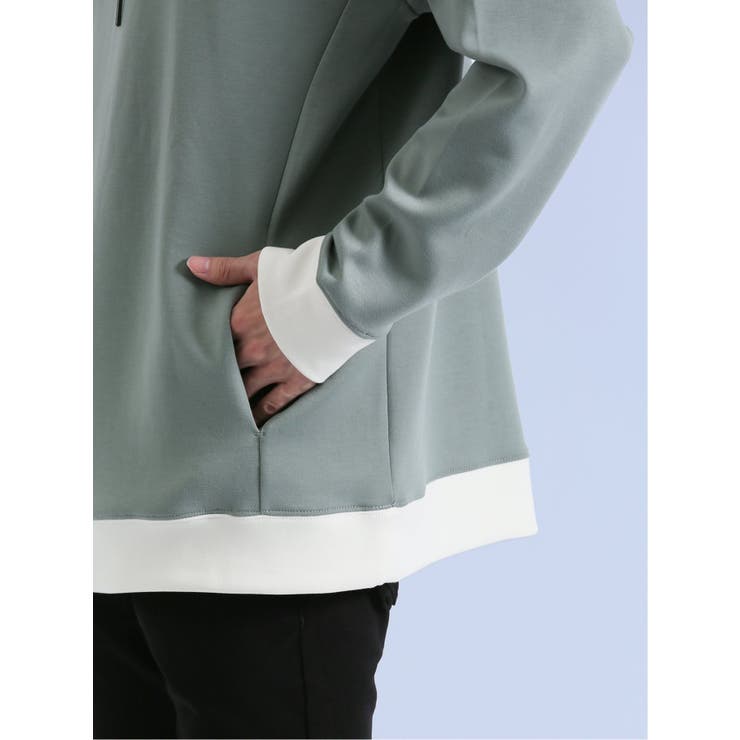 ダンボール リブ配色切替 長袖プルパーカー | TAKA-Q MEN | 詳細画像9 