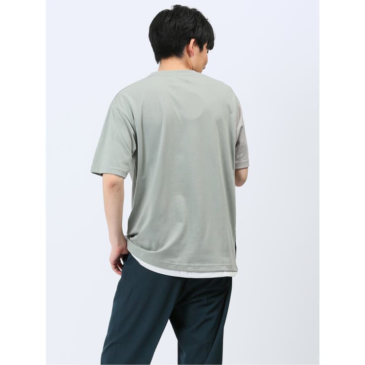 斜め切替 クルーネック半袖Tシャツ | TAKA-Q MEN | 詳細画像36 