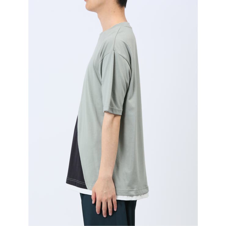 斜め切替 クルーネック半袖Tシャツ | TAKA-Q MEN | 詳細画像40 
