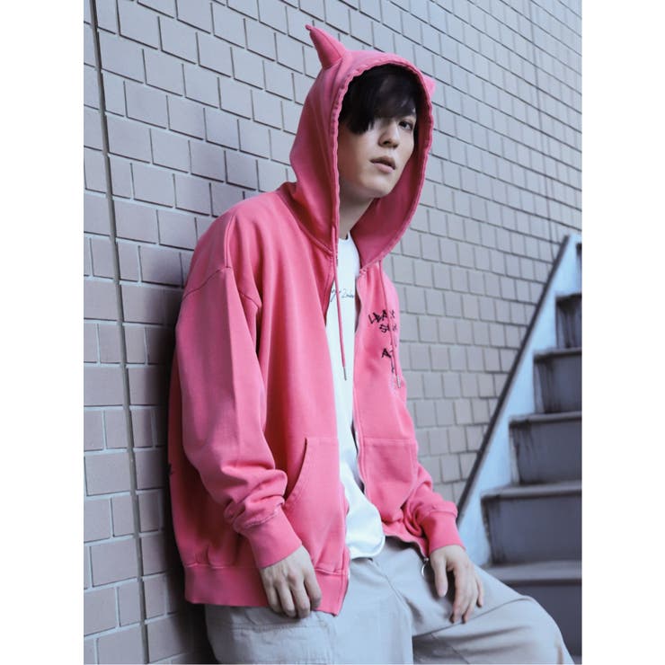 PINKSPINK パーカー ネコ耳ロゴZIPパーカー(LIGHT PINK) | VOLCAN&APHRODITE