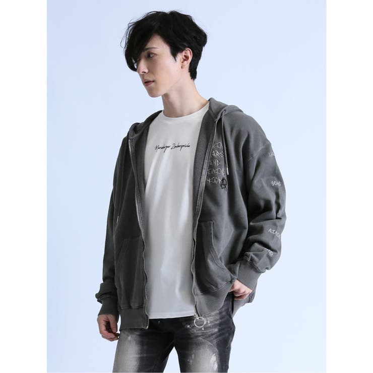 裏毛ピグメント デビルZIPパーカー[品番：TKQJ0021363]｜TAKA-Q MEN