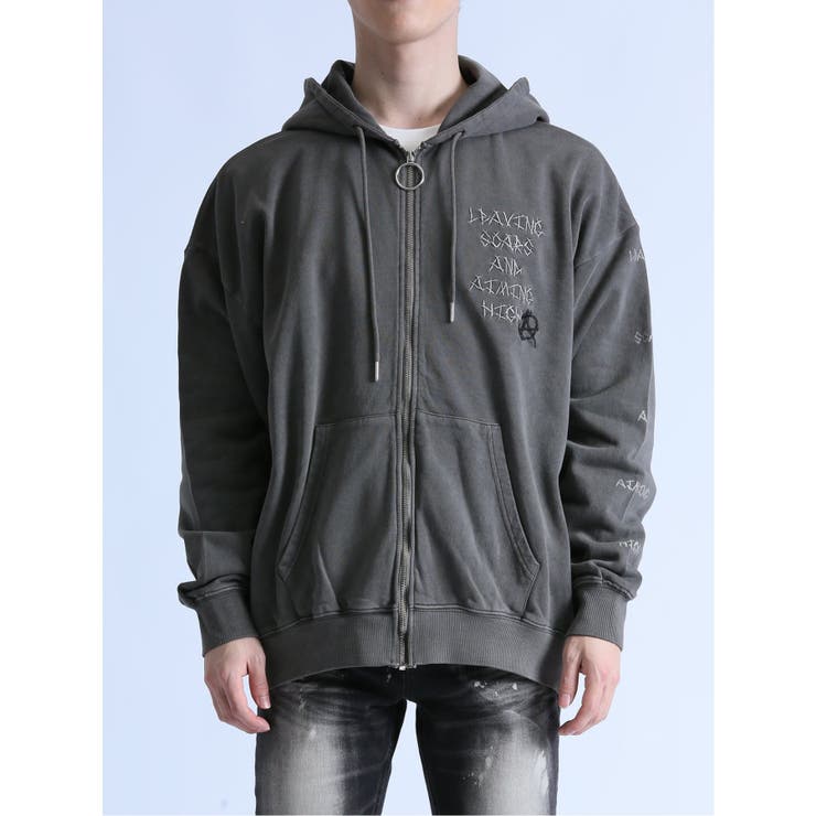 裏毛ピグメント デビルZIPパーカー[品番：TKQJ0021363]｜TAKA-Q MEN