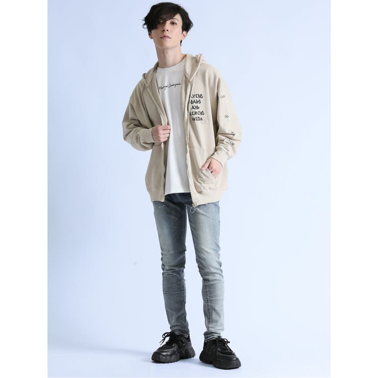 裏毛ピグメント デビルZIPパーカー[品番：TKQJ0021363]｜TAKA-Q MEN