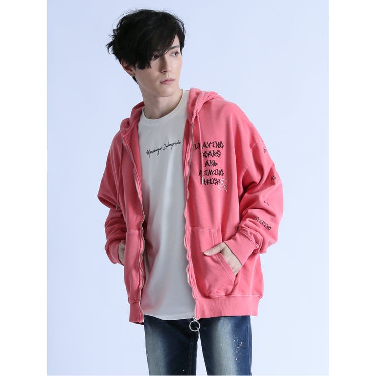 裏毛ピグメント デビルZIPパーカー[品番：TKQJ0021363]｜TAKA-Q MEN