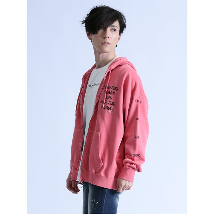 ‼️mmn‼️ALENCY 新品・未使用　タグ付き　パーカー　ピンク チェーンクロススパイダーウェブバタフライ刺繍ジップアップピンク