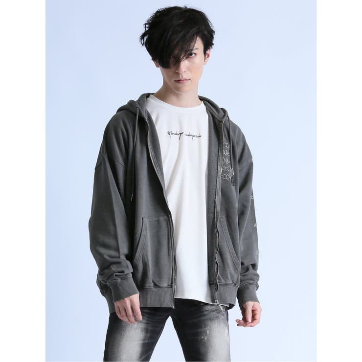 裏毛ピグメント デビルZIPパーカー[品番：TKQJ0021363]｜TAKA-Q MEN