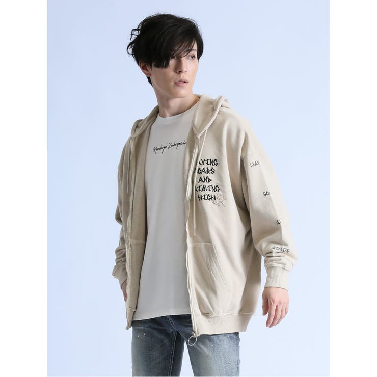 裏毛ピグメント デビルZIPパーカー[品番：TKQJ0021363]｜TAKA-Q MEN