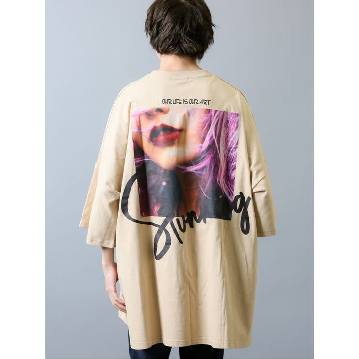 リッププリント クルーネック半袖BIGTシャツ | TAKA-Q MEN | 詳細画像3 