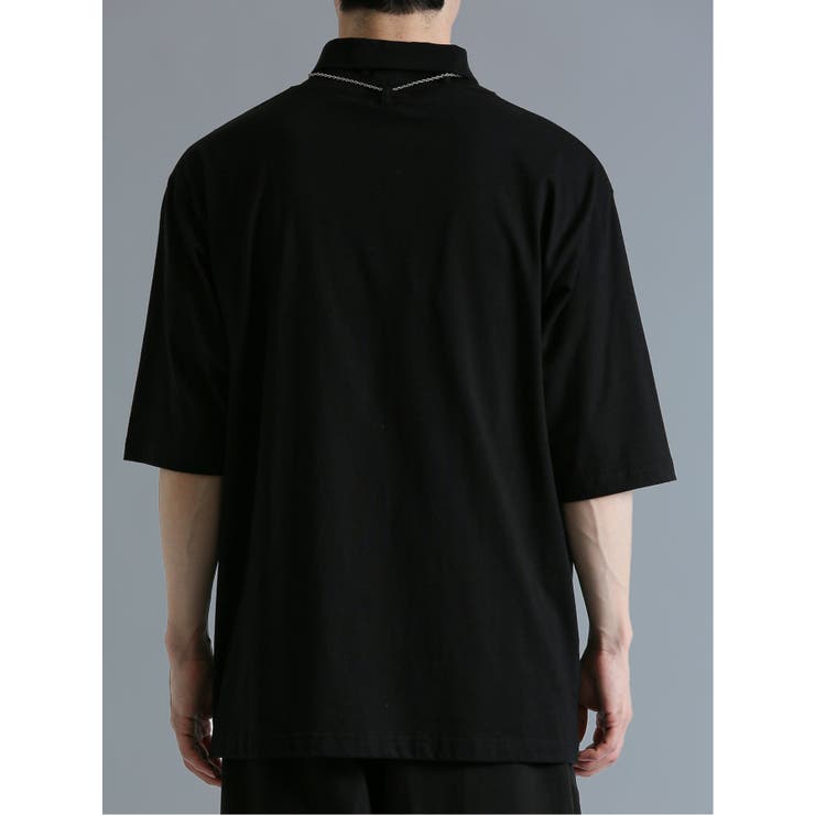 ネックレス付き タートル半袖ルーズTシャツ[品番:TKQJ0018778 ネックレス付き タートル半袖ルーズTシャツ[品番:TKQJ0018778