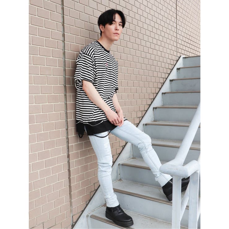 フェイクレイヤード クルーネック半袖BIGＴシャツ | TAKA-Q MEN | 詳細画像26 