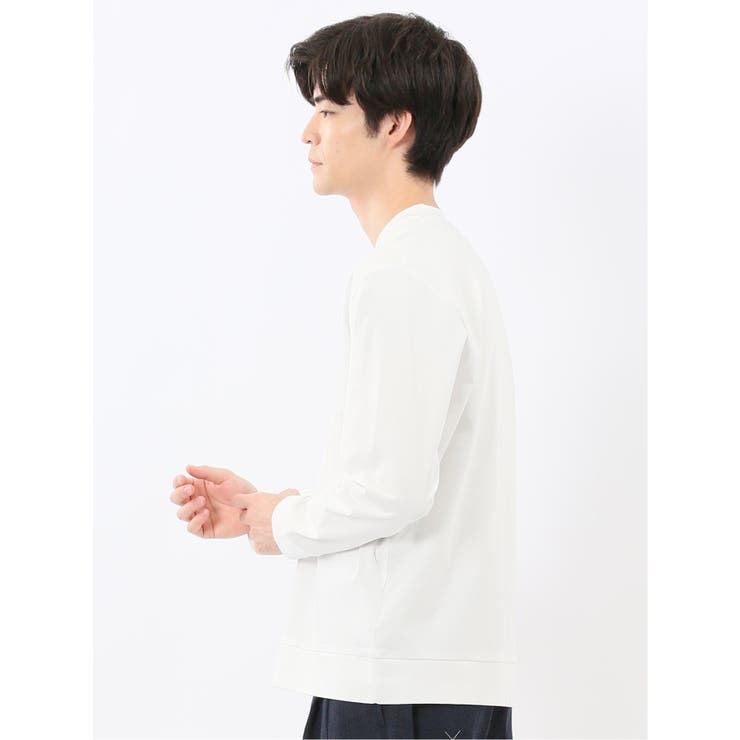 【DRESS T-SHIRT】シルケットスムス スロープネック 長袖Tシャツ | TAKA-Q MEN | 詳細画像2 
