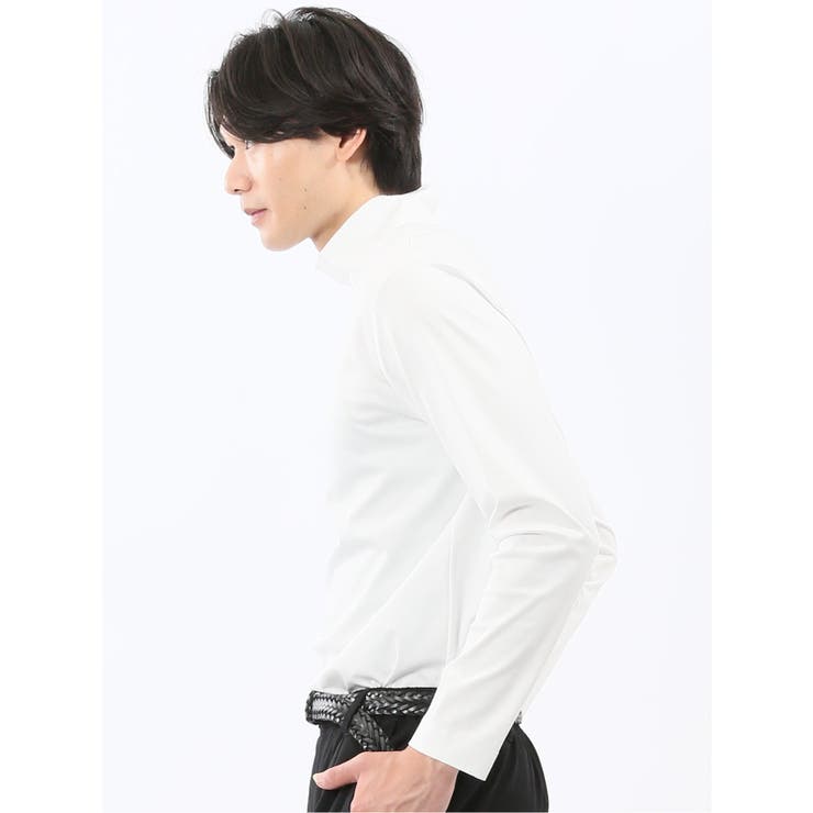 【DRESS T-SHIRT】シルケットスムス ハイネック 長袖Tシャツ | TAKA-Q MEN | 詳細画像2 