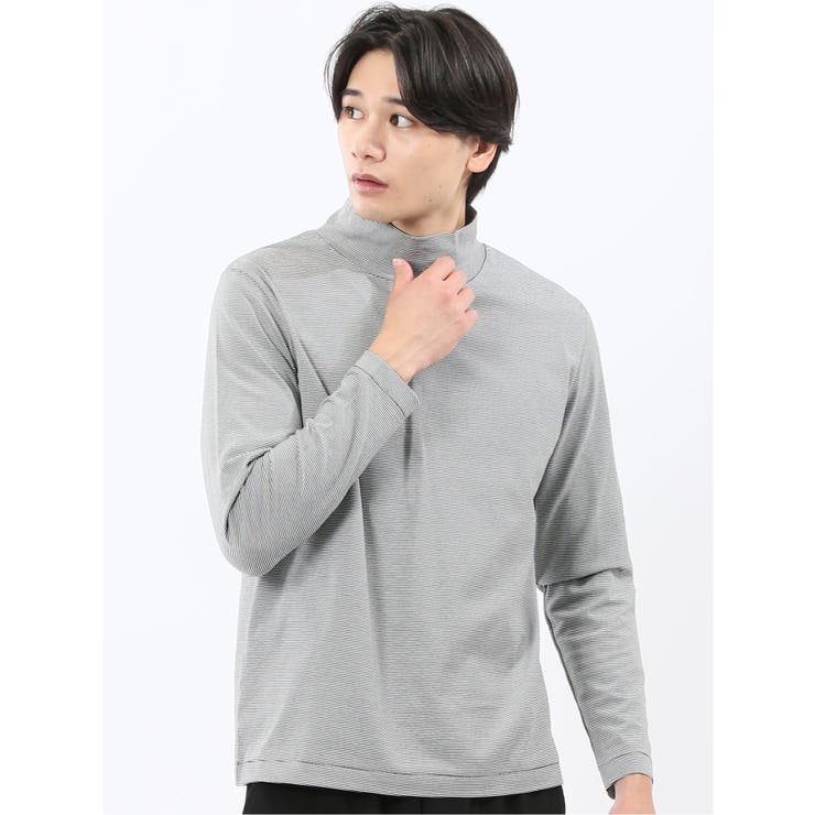 【DRESS T-SHIRT】シルケットスムス ハイネック 長袖Tシャツ | TAKA-Q MEN | 詳細画像1 