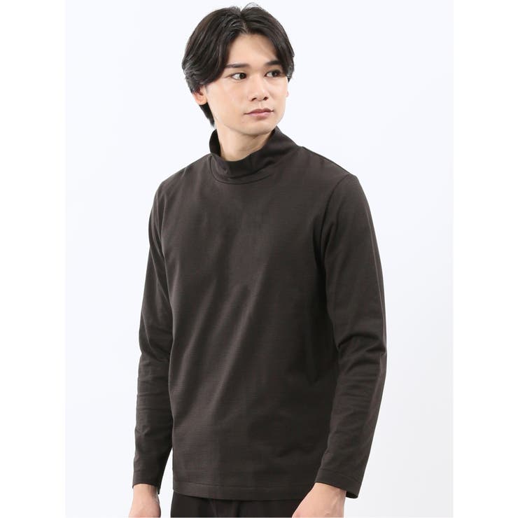 30茶 | 【DRESS T-SHIRT】シルケットスムス ハイネック 長袖Tシャツ | TAKA-Q MEN