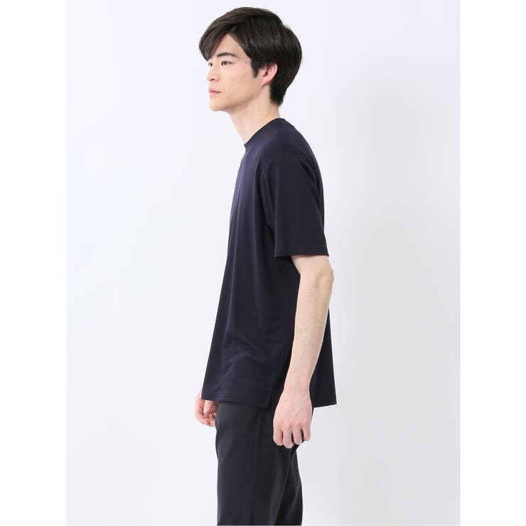 【DRESS T-SHIRT】レーヨン混ストレッチ スロープネック半袖Tシャツ | TAKA-Q MEN | 詳細画像25 