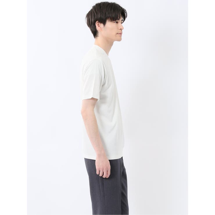 【DRESS T-SHIRT】レーヨン混ストレッチ スロープネック半袖Tシャツ | TAKA-Q MEN | 詳細画像4 
