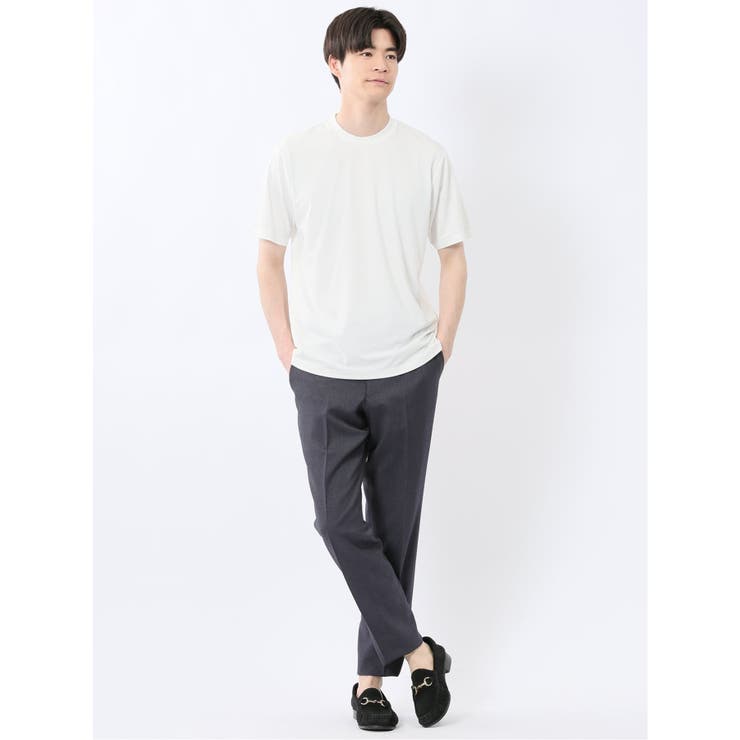 【DRESS T-SHIRT】レーヨン混ストレッチ スロープネック半袖Tシャツ | TAKA-Q MEN | 詳細画像5 