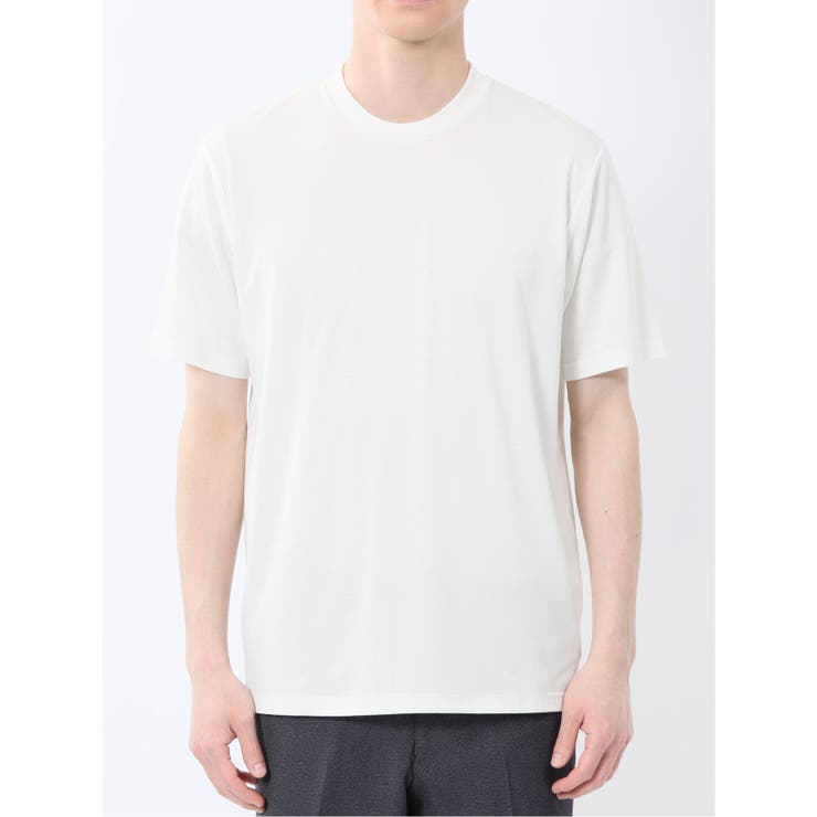 【DRESS T-SHIRT】レーヨン混ストレッチ スロープネック半袖Tシャツ | TAKA-Q MEN | 詳細画像6 