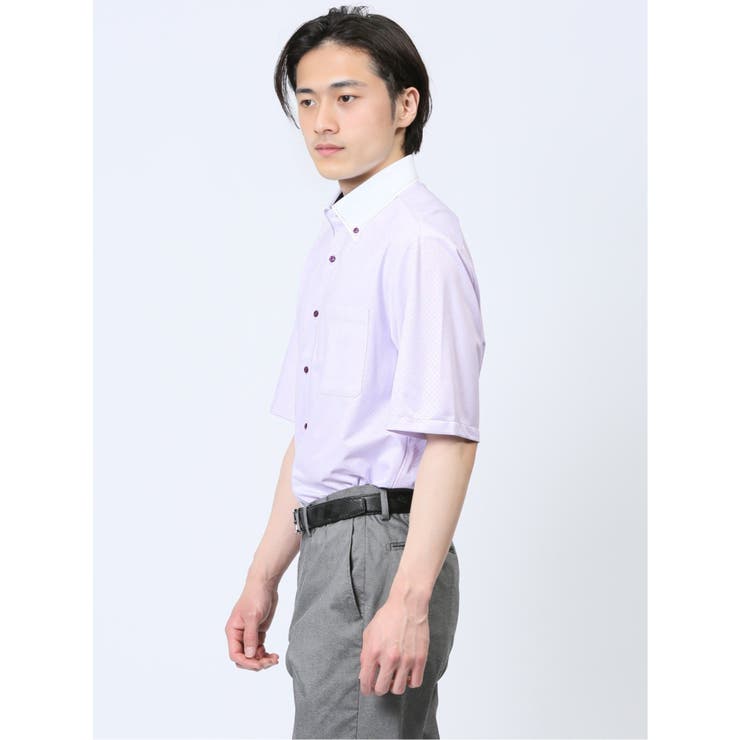 Biz トリコット ボタンダウン半袖 ビズシャツ | TAKA-Q MEN | 詳細画像2 