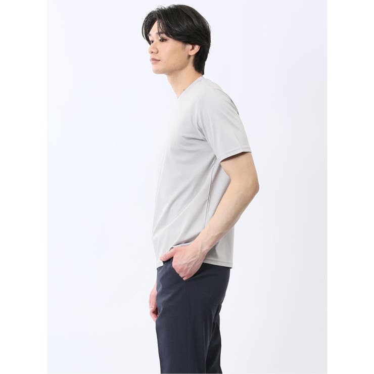 【DRESS T-SHIRT】綿ストレッチ スロープネック半袖Tシャツ | TAKA-Q MEN | 詳細画像21 