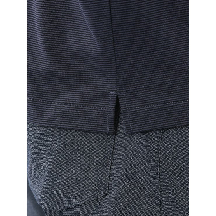 【DRESS T-SHIRT】綿ストレッチ ボーダー クルーネック半袖Tシャツ | TAKA-Q MEN | 詳細画像11 