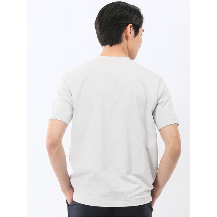 【DRESS T-SHIRT】綿ストレッチ ボーダー クルーネック半袖Tシャツ | TAKA-Q MEN | 詳細画像13 