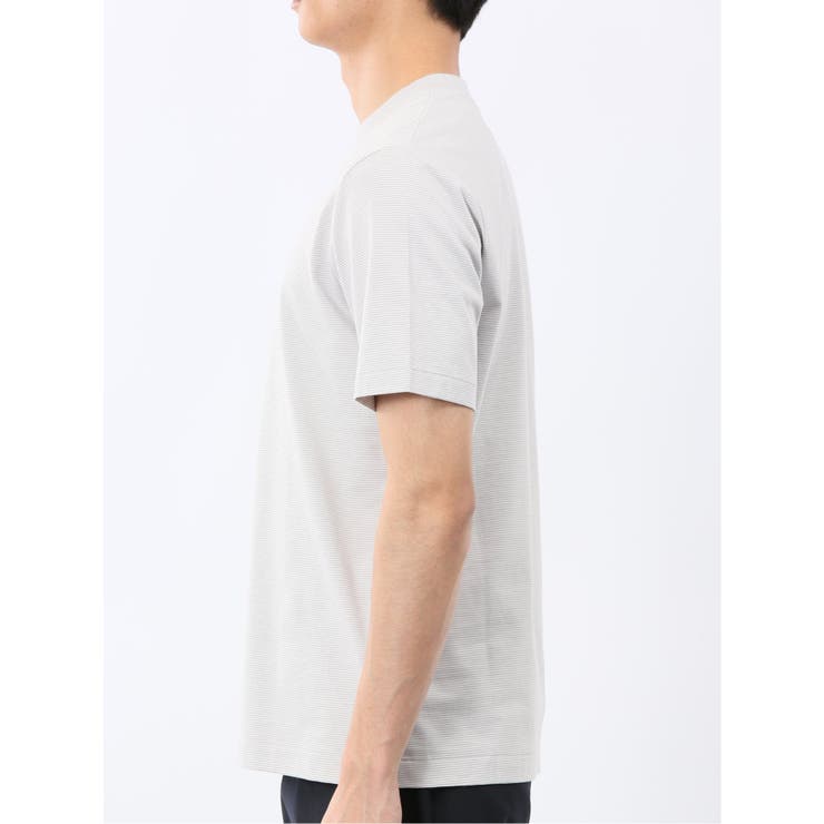 【DRESS T-SHIRT】綿ストレッチ ボーダー クルーネック半袖Tシャツ | TAKA-Q MEN | 詳細画像17 