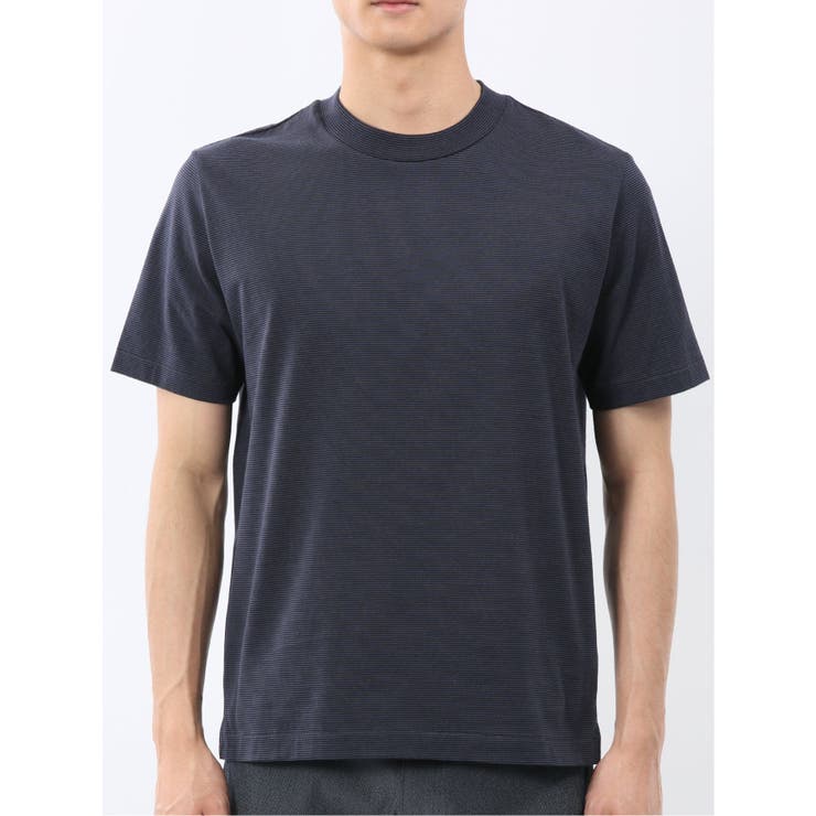 【DRESS T-SHIRT】綿ストレッチ ボーダー クルーネック半袖Tシャツ | TAKA-Q MEN | 詳細画像6 