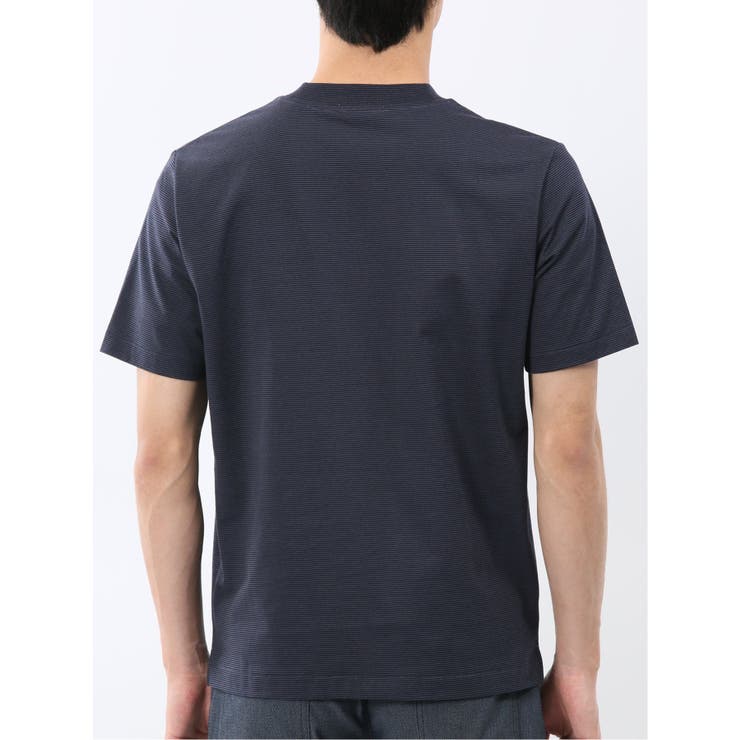 【DRESS T-SHIRT】綿ストレッチ ボーダー クルーネック半袖Tシャツ | TAKA-Q MEN | 詳細画像8 
