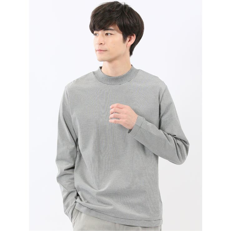 【DRESS T-SHIRT】シルケットスムス モックネック 長袖Tシャツ | TAKA-Q MEN | 詳細画像1 