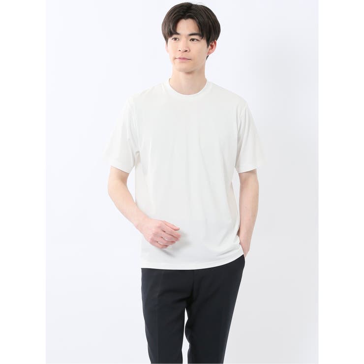 接触冷感 スロープネック半袖Tシャツ | TAKA-Q MEN | 詳細画像1 